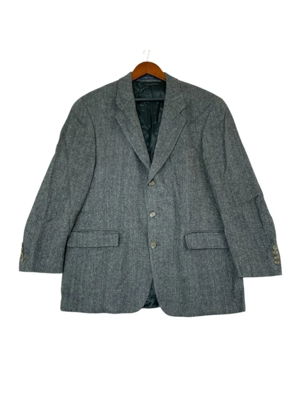 Vintage Chaps x Ralph Lauren Men's 44R Gray Blazer Wool Blend  C0894